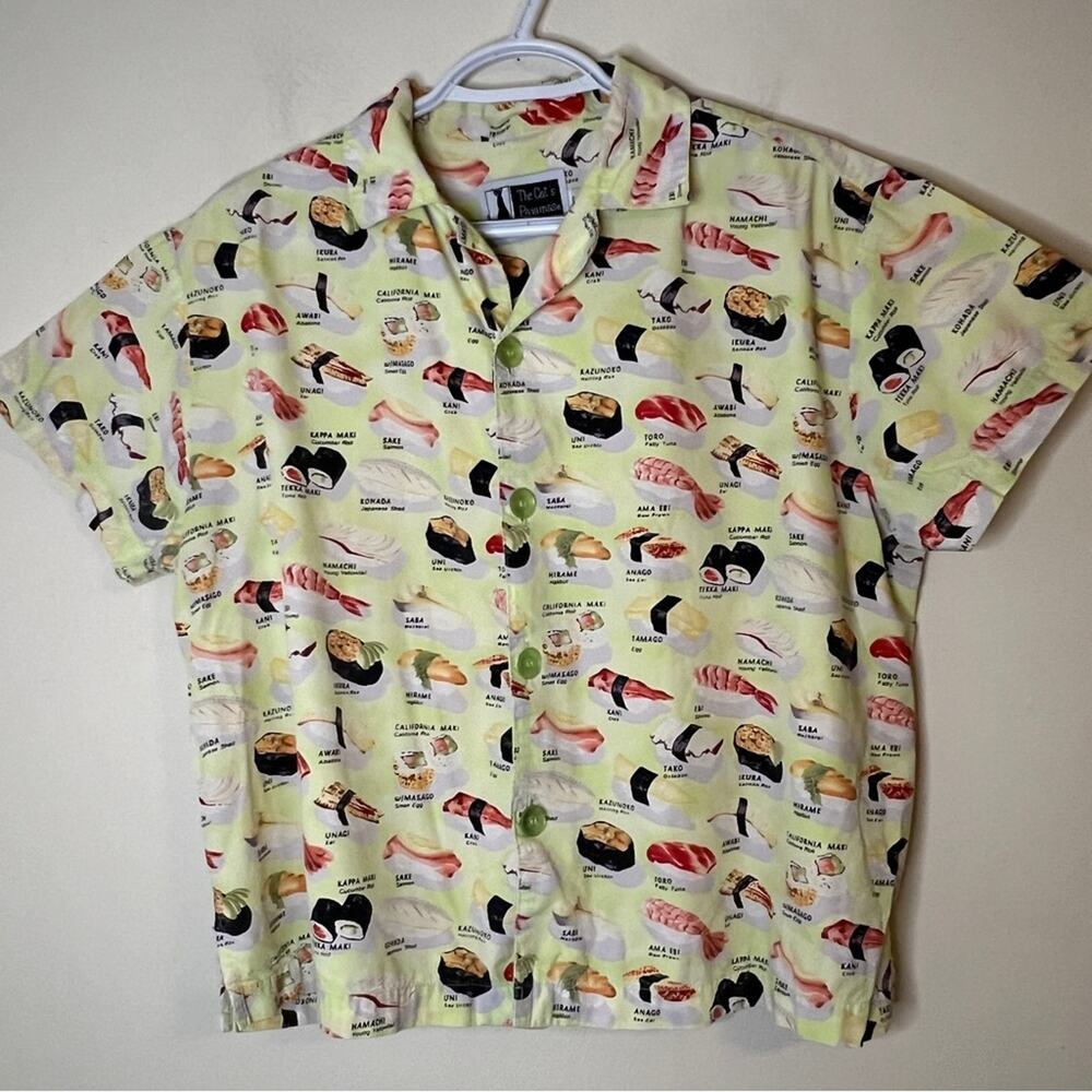 90’s y2k Sushi Pajama Shirt Sz Small Same Print Worn by Buffy BTVS 4x14